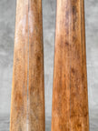 Pair of Natural Tusks on Stand – Rustic Tribal Decor, Bone Sculpture, African Style Accent - Tusk,A/043