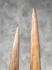Pair of Natural Tusks on Stand – Rustic Tribal Decor, Bone Sculpture, African Style Accent - Tusk,A/043