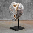 Stunning Heart Shape of Yellow Crystal Rock on a custom stand CH/011