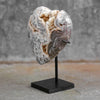 Stunning Heart Shape of Yellow Crystal Rock on a custom stand CH/011