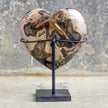 Wonderful Petrified Wood Heart-Shaped on a Custom Stand PWH/013