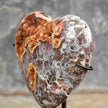 Stunning Heart Shape of Yellow Crystal Rock on a custom stand CH/014