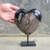 Wonderful Petrified Wood Heart-Shaped on a Custom Stand PWH/013