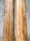 Pair of Natural Tusks on Stand – Rustic Tribal Decor, Bone Sculpture, African Style Accent - Tusk,A/042