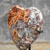 Stunning Heart Shape of Yellow Crystal Rock on a custom stand CH/014