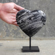 Wonderful Petrified Wood Heart-Shaped on a Custom Stand PWH/022