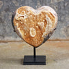 Stunning Heart Shape of Yellow Crystal Rock on a custom stand CH/018