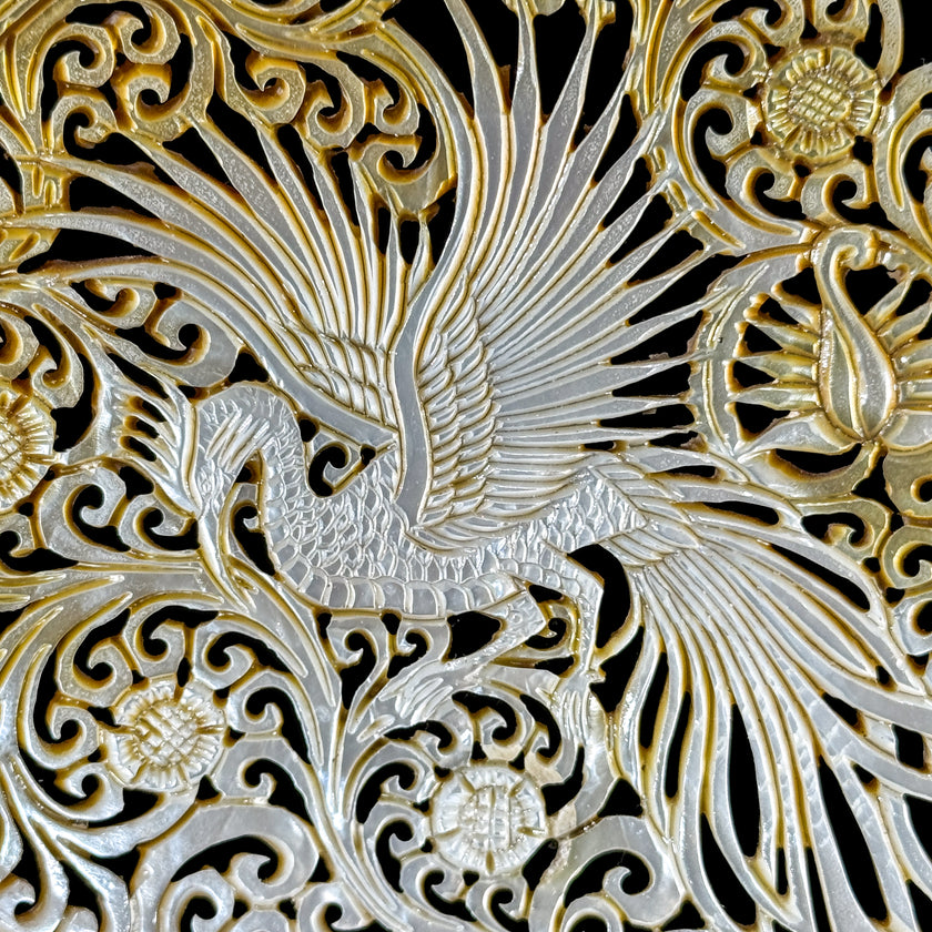 Carved Mother of Pearl Shells Phoniex Carving ToS,A/027