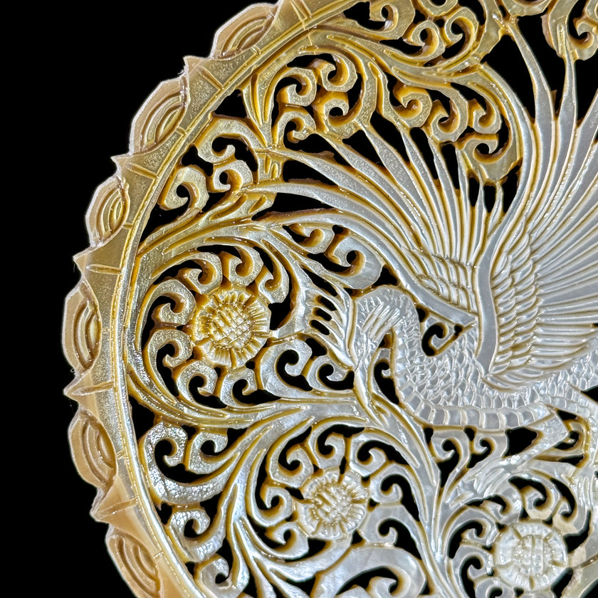 Carved Mother of Pearl Shells Phoniex Carving ToS,A/027