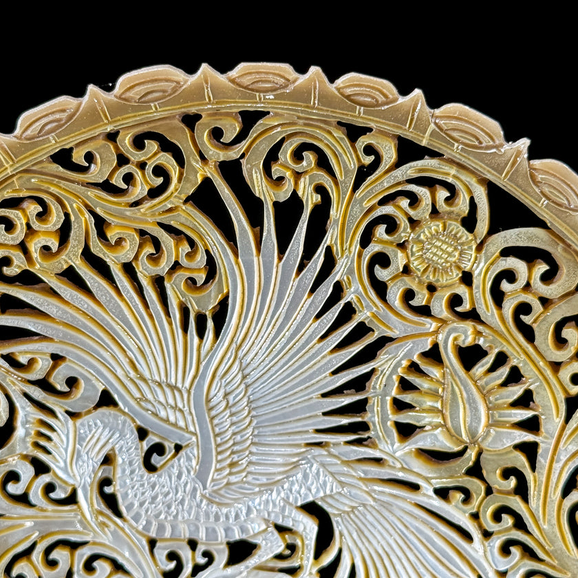 Carved Mother of Pearl Shells Phoniex Carving ToS,A/027