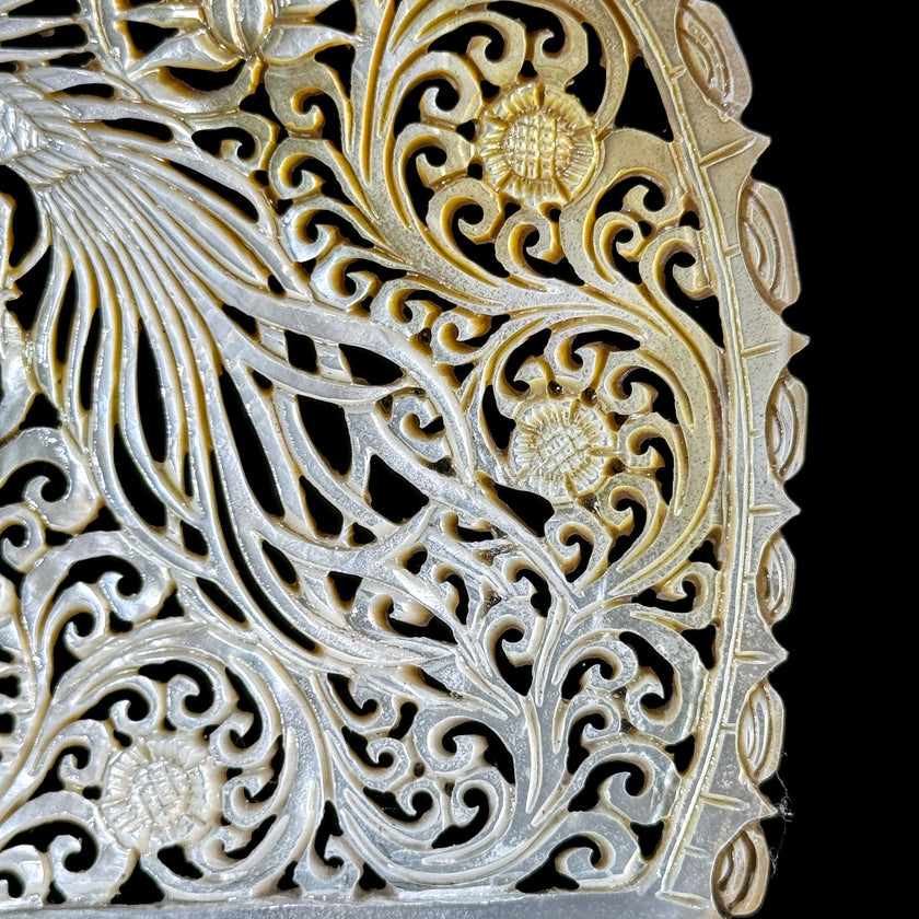 Carved Mother of Pearl Shells Phoniex Carving ToS,A/027
