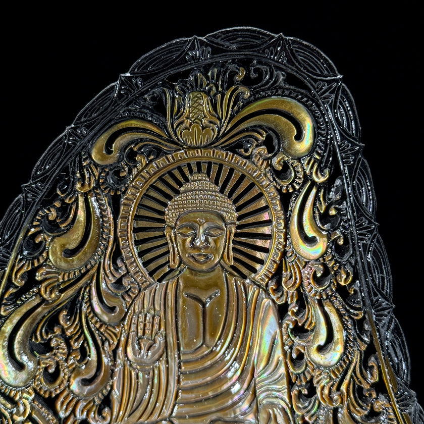 Carved Mother of Pearl Shells Budha Carving ToS,A/026