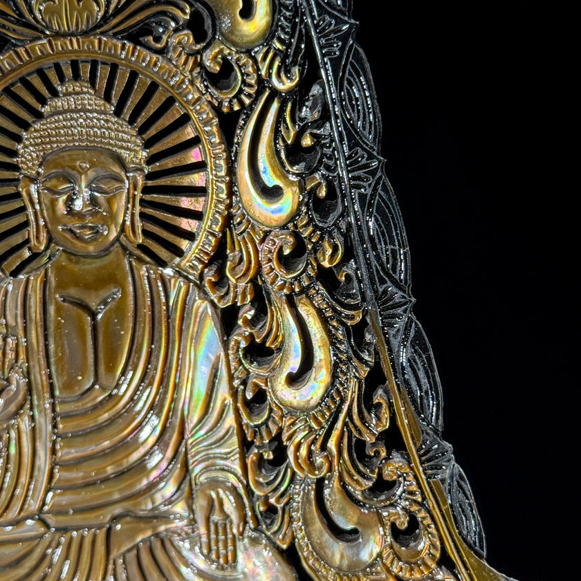 Carved Mother of Pearl Shells Budha Carving ToS,A/026