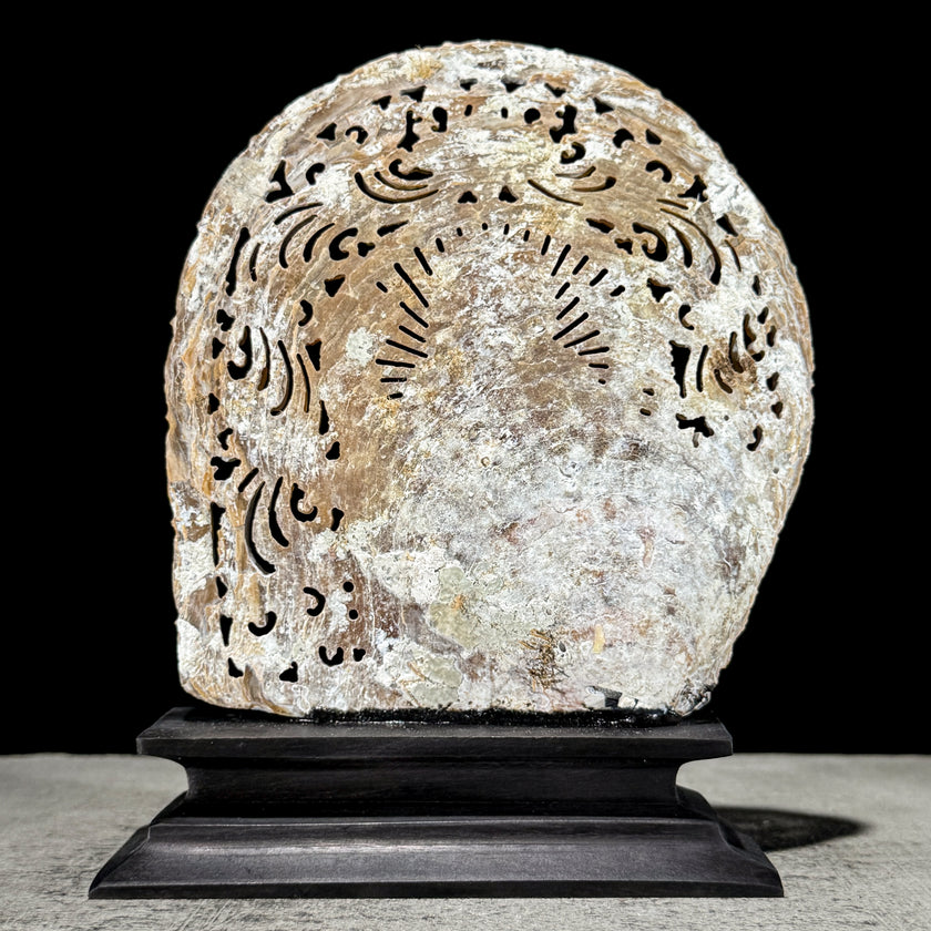 Carved Mother of Pearl Shells Ganesha Carving ToS,A/028