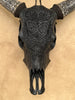 Fully carved cow skulls with Fern Carving Skull,A/178