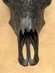 Fully carved cow skulls with Fern Carving Skull,A/178