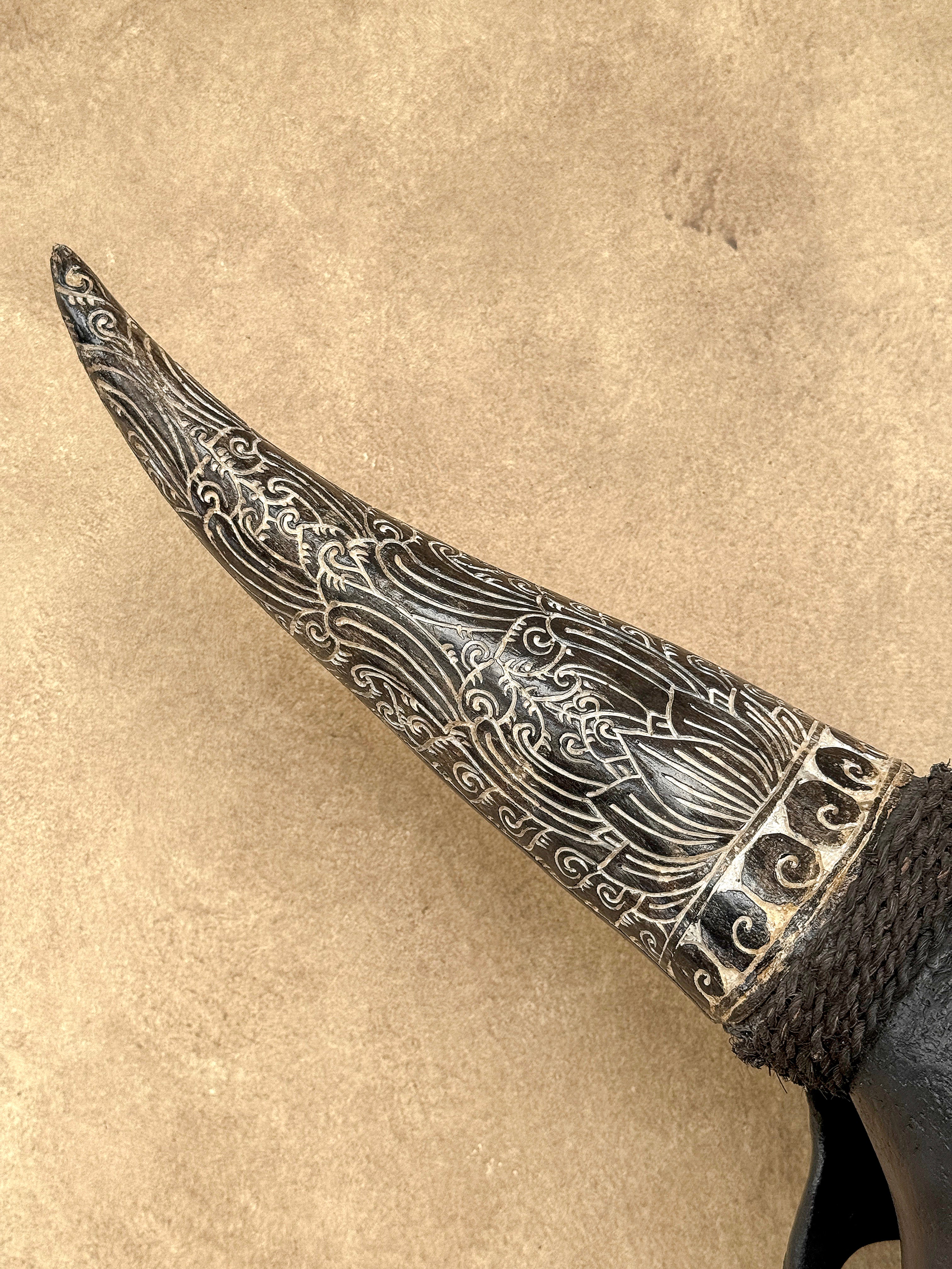 Fully carved cow skulls with Fern Carving Skull,A/178