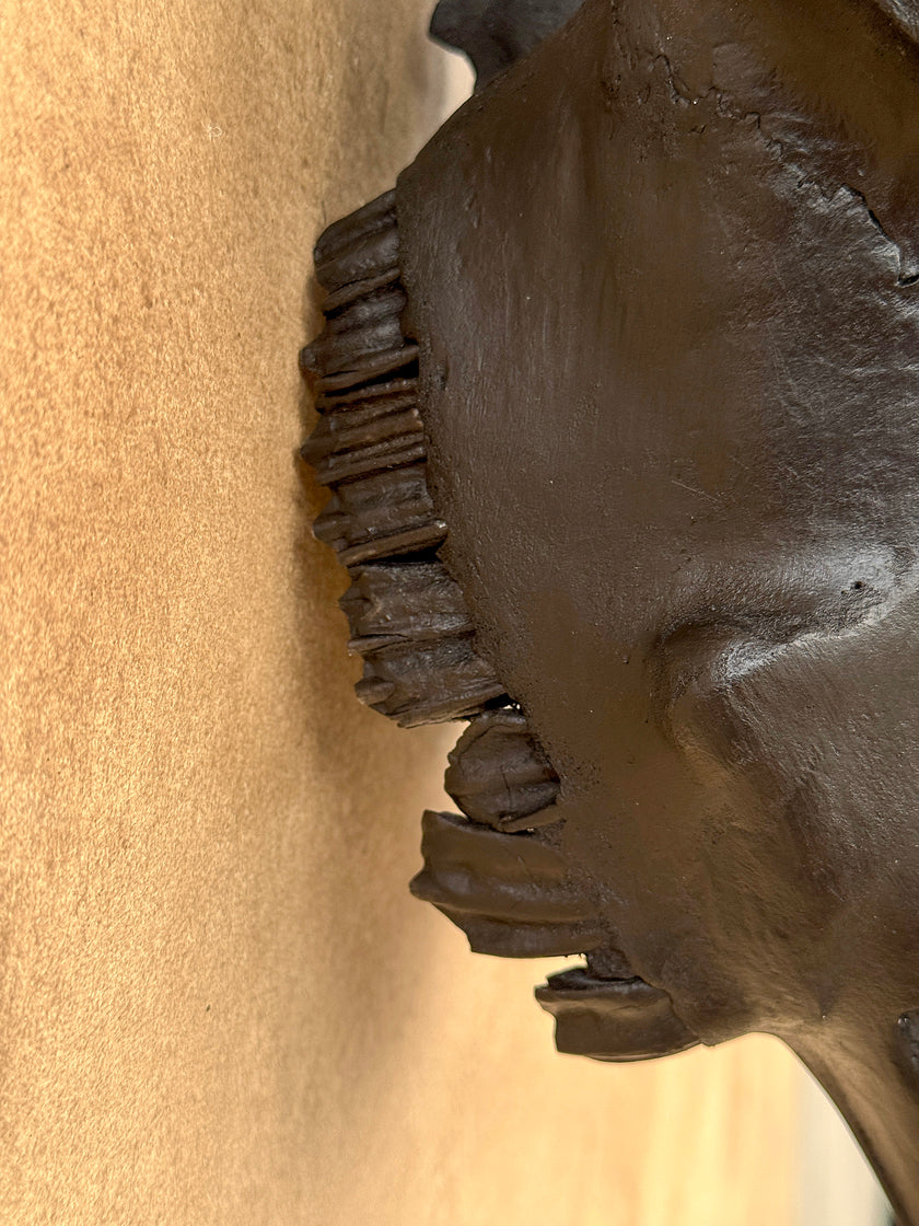 Fully carved cow skulls with Fern Carving Skull,A/178