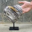 Wonderful Petrified Wood Heart-Shaped on a Custom Stand PWH/019