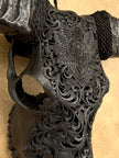 Black Carved Buffalo Skulls with Floral motif | Skull,A/172