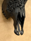Black Carved Buffalo Skulls with Floral motif | Skull,A/172