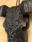 Black Carved Buffalo Skulls with Floral motif | Skull,A/172