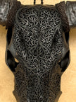 Black Carved Buffalo Skulls with Fern motif | Skull,A/174