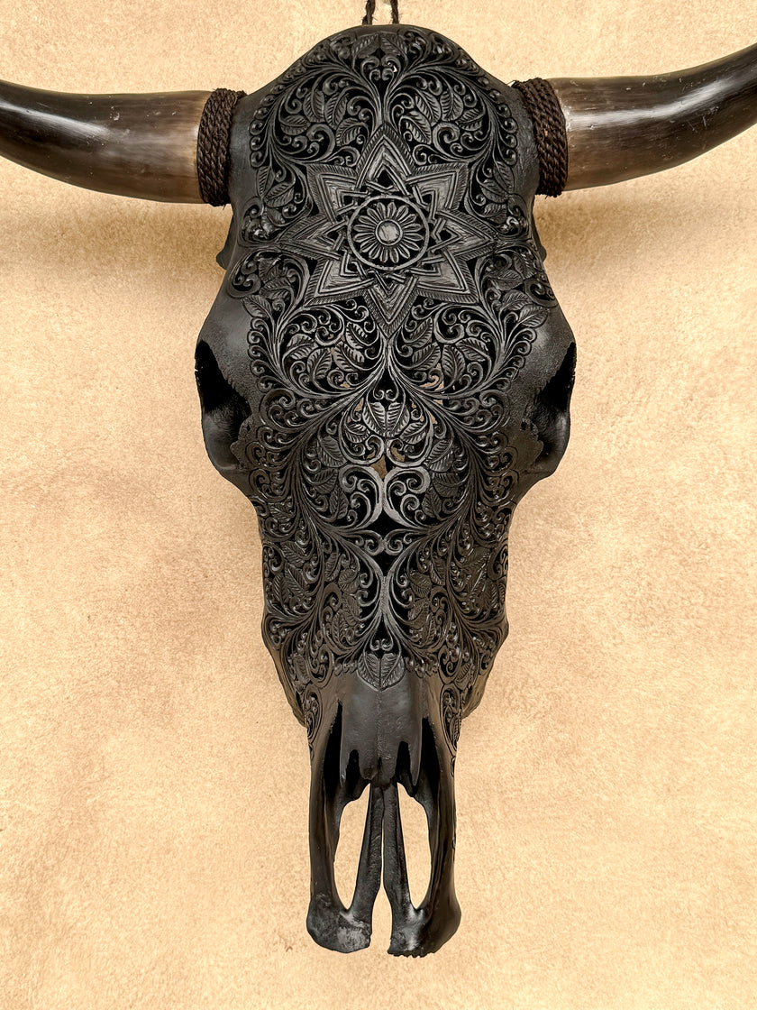 Bull Skull Carved Star Mandala - Skull,A/148