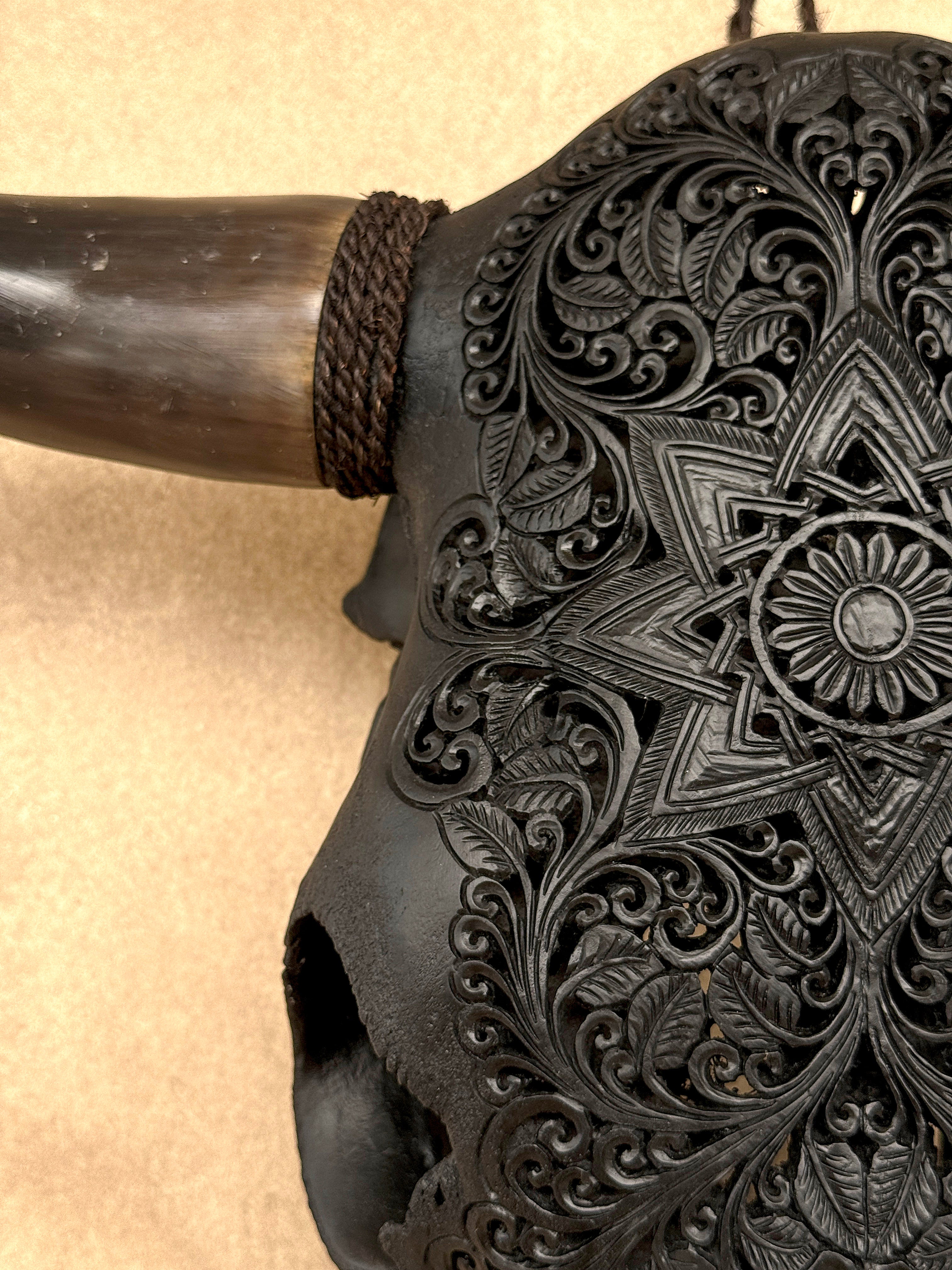 Bull Skull Carved Star Mandala - Skull,A/148