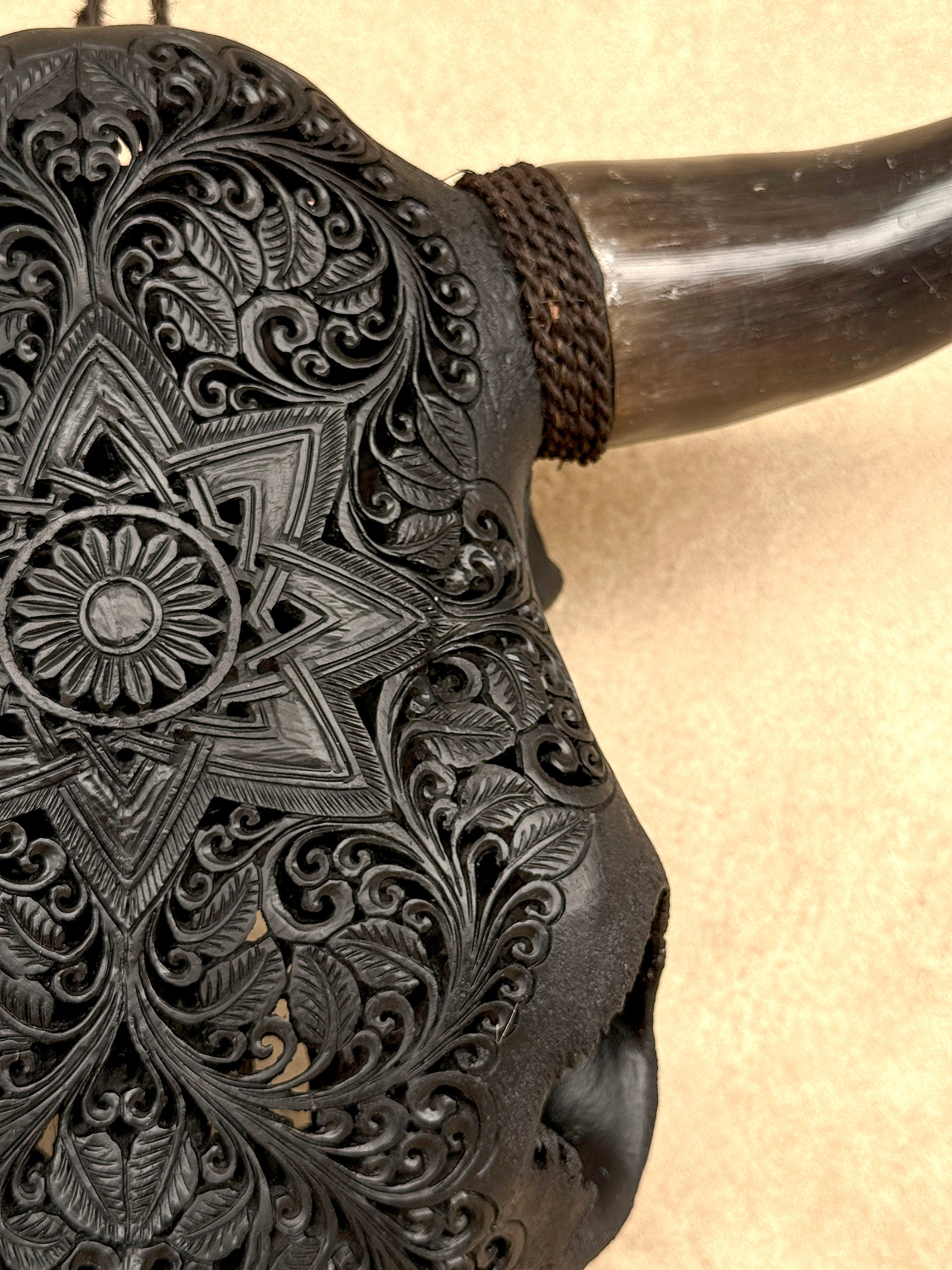 Bull Skull Carved Star Mandala - Skull,A/148