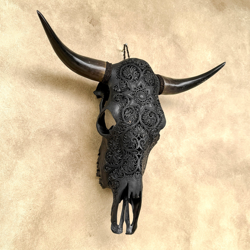 Bull Skull Carved Star Mandala - Skull,A/148