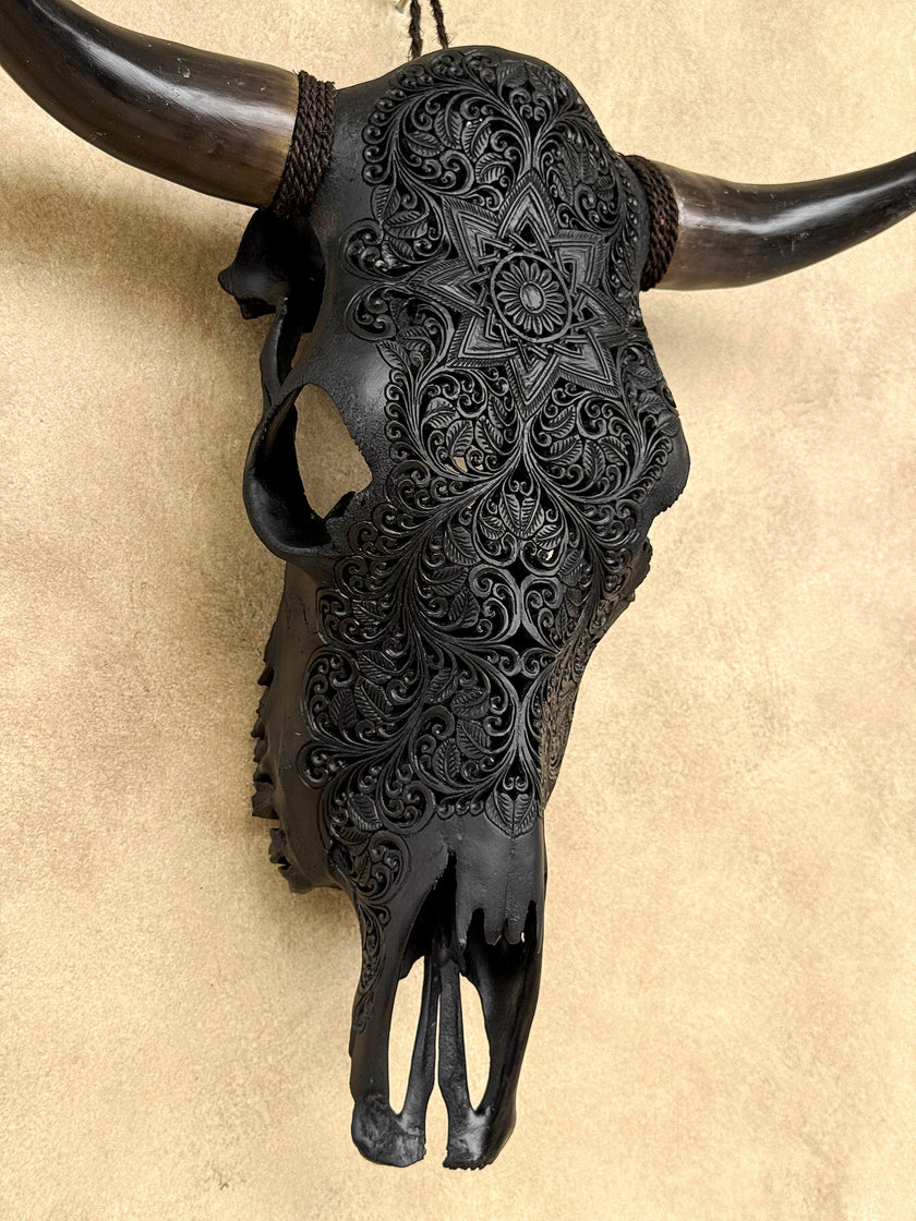 Bull Skull Carved Star Mandala - Skull,A/148