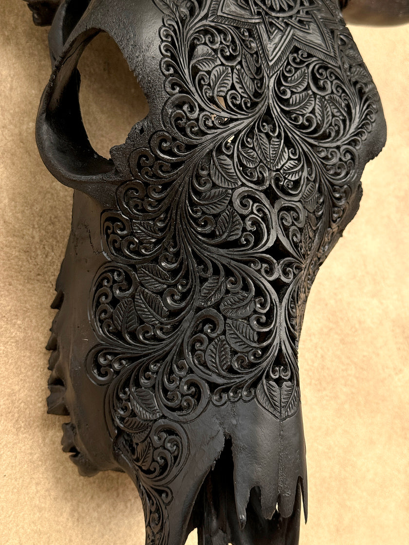 Bull Skull Carved Star Mandala - Skull,A/148