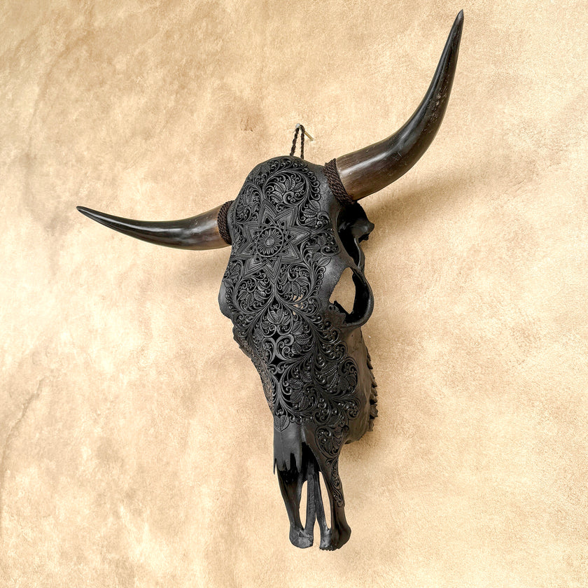 Bull Skull Carved Star Mandala - Skull,A/148