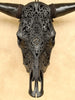 Bull Skull Carved Tradbal - Skull,A/147