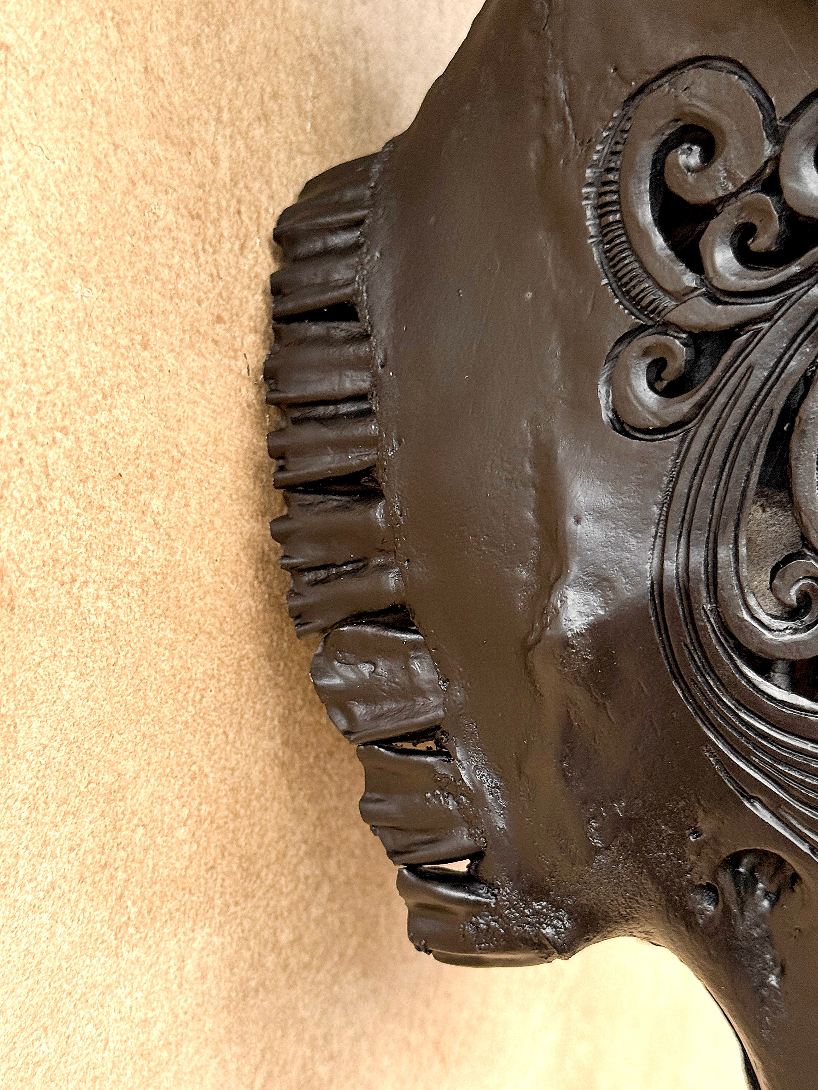 Bull Skull Carved Tradbal - Skull,A/147