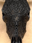 Bull Skull Carved Fern - Skull,A/146
