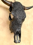Bull Skull Carved Fern - Skull,A/146