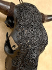 Bull Skull Carved Fern - Skull,A/146