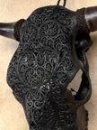Bull Skull Carved Fern - Skull,A/146