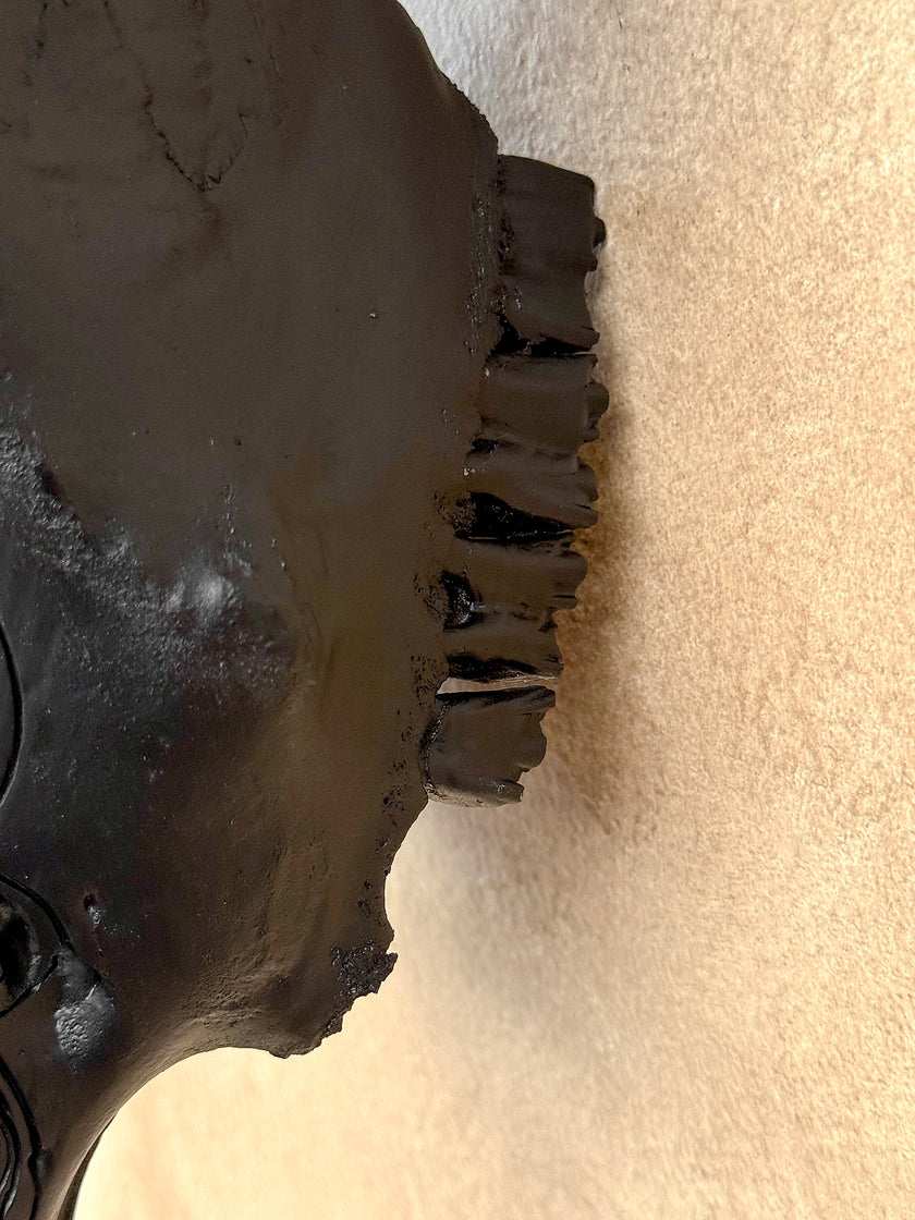 Bull Skull Carved Fern - Skull,A/146