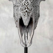 Carved Ram Skull with Star Mandala motif on stand - Skull,A/160