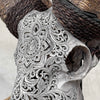 Carved Ram Skull with Star Mandala motif on stand - Skull,A/160