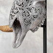 Carved Ram Skull with Star Mandala motif on stand - Skull,A/160