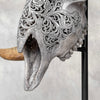 Carved Ram Skull with Star Mandala motif on stand - Skull,A/160