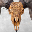 Carved Ram Skull with Badong motif on stand - Skull,A/162
