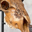 Carved Ram Skull with Badong motif on stand - Skull,A/162