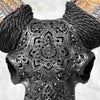 Carved Ram Skull with Star Mandala motif on stand - Skull,A/182