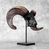 Carved Ram Skull with Star Mandala motif on stand - Skull,A/182