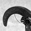 Black Ram Skull Carved Horns with Big Lotus motif on stand - Skull,A/163
